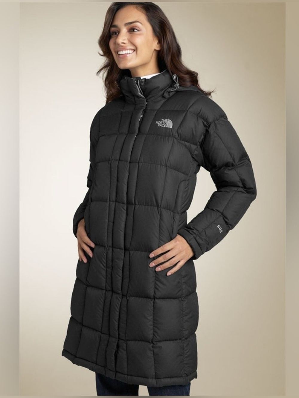 The North Face Women Black Long Quilted Down Parka 600 Fill Puffer M EUC Classic